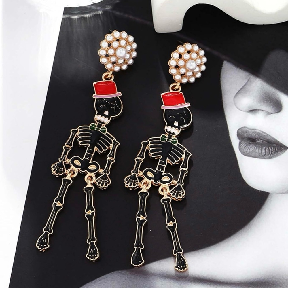 Halloween Pumpkin Earrings Crystal Dripping Oil Earrings Studs Cute Sparkly
